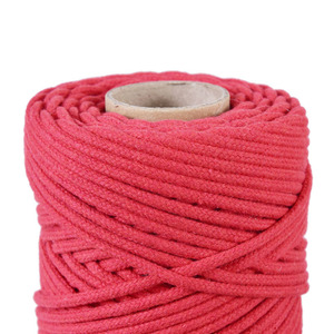 Vente en gros, 100 m/rouleau, 4mm, corde de Crochet tressée, décoration murale, bricolage, coton, <span class=keywords><strong>macramé</strong></span>, <span class=keywords><strong>fil</strong></span> torsadé - Product Image 6