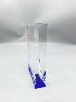 Trofeo de acrílico transparente personalizable, torre de estampado en caliente de alta calidad, medalla de reconocimiento de evento, regalo de recuerdo