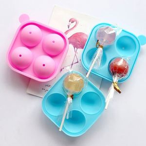 Moule en silicone pour bonbons durs en forme de boule ronde à 4 trous, écologique, échantillon gratuit, qualité alimentaire, OEM/ODM - Product Image 1