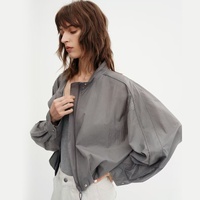 Nouvelle Veste Décontractée Femme Printemps/Été 2026, Coupe Ample, Col Montant, Protection Solaire, Style Vintage, Tendance, Cardigan Court
