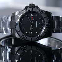 Reloj Automático Personalizado MINUTETIME de 40 mm, Estilo Vintage, Movimiento NH36, Acero, Resistente al Agua, Ventana de Día, Fecha Completa en Negro, para Hombre