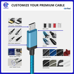 Lungkay wholesale1m/2M/3m <span class=keywords><strong>Micro</strong></span> <span class=keywords><strong>USB</strong></span> cable nylon Braid 3A <span class=keywords><strong>USB</strong></span> 2.0 <span class=keywords><strong>USB</strong></span> một để <span class=keywords><strong>micro</strong></span> sạc cáp cho các thiết <span class=keywords><strong>b</strong></span>ị Android - Product Image 4