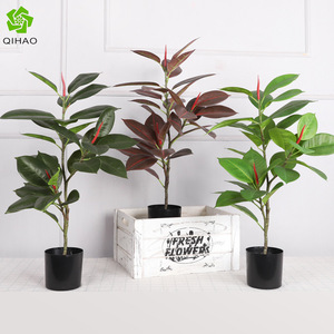 Bonsaï artificiel en caoutchouc Qihao, grand ficus à 3 branches, haute simulation, plante décorative d'intérieur et d'extérieur - Product Image 2