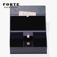 Boîte à bijoux en cuir PU magnétique à logo personnalisé FORTE Luxury, avec couleur et taille personnalisées pour le rangement des colliers et des pendentifs