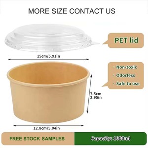 Bols en papier kraft jetables pour nouilles ramen, desserts chauds et emballages alimentaires étanches – Vente chaude - Product Image 5