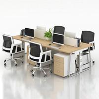 Ensemble bureau et chaise de bureau, poste de travail multi-personnes, bureau d'ordinateur avec écran, bureau pour employés, ensemble de mobilier de bureau