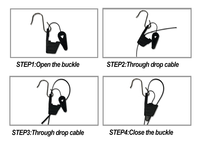 Penjepit Tegangan Kabel Drop S Hook Fiber Optik C-350 FTTH Nylon Plus Fiber Glass 0.5 KN Bersertifikasi CE