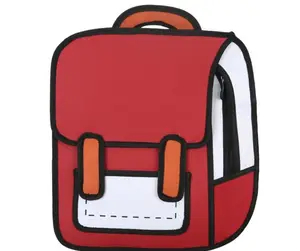 2023 Trends 3D Print Shoulder Bags Candy Color Children Sac A Main Knapsack Canvas Satchel School Bag Backpack Oem Back Pack