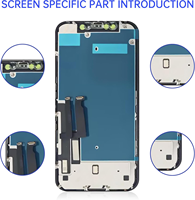 Écran LCD de remplacement pour téléphone portable compatible avec iPhone XR 6,1 pouces, écran clair et couleurs naturelles