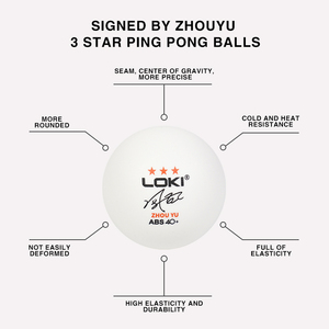 En stock Loki Wholesale Balles de tennis de table 1-3 étoiles, plus arrondies, blanches et <span class=keywords><strong>orange</strong></span>, 40+ mm, avec une meilleure élasticité - Product Image 4