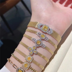 ซินฟลาย ขายส่งเครื่องประดับแฟชั่น กำไลข้อมือทองคำแท้ 18K สีเหลือง 0.40 กะรัต Au750 เครื่องประดับชั้นดี กำไลแบบสั่งทำ - Product Image 4