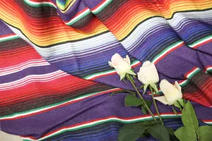 Printed Blanket Factory Directly Customized Printed Size Large Assorted Bright Colors Portable Bulk Soft Woven Mexican Blanket