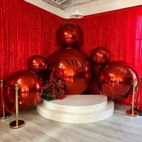 2026 Ballon Miroir Gonflable Géant Argent Or Arc-en-Ciel en PVC, Grande Boule Miroir Gonflable Brillante pour Décoration d'Événements