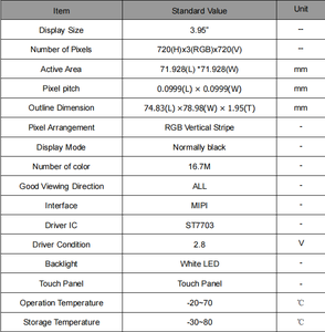 โรงงานผลิตจอ LCD ขนาด 3.95 นิ้ว แบบสี่เหลี่ยมจัตุรัส ความละเอียด 720*720 จอแสดงผล IPS - Product Image 6