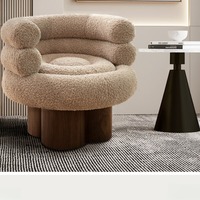 Fauteuil inclinable pivotant élégant pour une personne, design minimaliste, pieds en bois durables et écologiques, salon