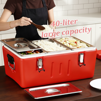 Conteneur isotherme de haute qualité en acier inoxydable de 40 L grande capacité pour la conservation des aliments, boîte isotherme pour restaurant