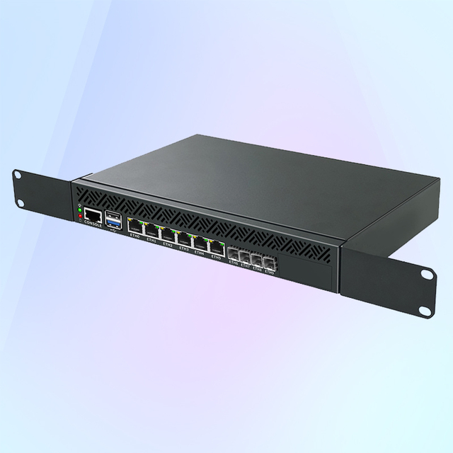 1u Rack Mount 6 Lan PfSense OPNsense Server 6lan 4 10g Sfp Sfp+ DDR4 Network Intel Atom C3758 C3808 C3958 Pc Router Firewall