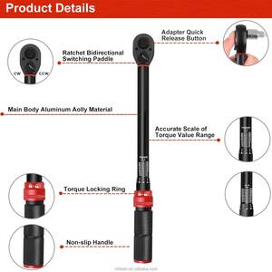 3/8 بوصة 1/2 بوصة 3/4 بوصة دبليو إل 210 إن. مفتاح عزم دوران معاير مع مجموعة مفاتيح ربط بسقاطة ومقياس للعزم - Product Image 3