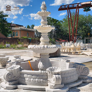 Fontaines d'eau en marbre blanc TREVI au design simple pour château et jardin privé - Product Image 4