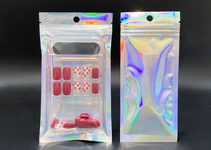 Custom 30x40cm Large Laser Bone Bag Factory Wholesale Transparent Sealing Bag Laser jewelry <b>packaging</b> bag - Product Image 3