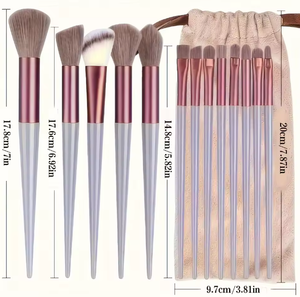 売れ筋13本セットのおしゃれな平型合成毛ブラシ ピンクメイクアップ アイシャドウ コンシーラーセット（顔用） - Product Image 3