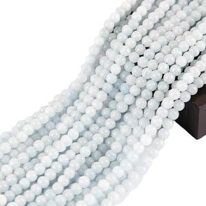 Venta al por mayor 4/6/8/10mm Natural aguamarina cuentas sueltas DIY joyería hacer accesorios - Product Image 3