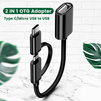 Câble OTG 2 en 1 Micro USB Type C vers USB 3.0 Adaptateur de câble de données OTG pour téléphone portable Tablet PC