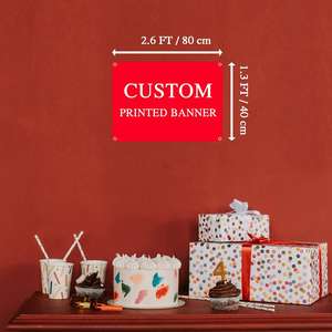 Bannières suspendues personnalisées en polyester écologique 16x32 pouces/40x80 cm, enseignes personnalisées pour l'extérieur et l'intérieur, fête d'anniversaire, numérique - Product Image 3