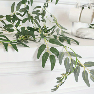 Artificial Willow Vine <b>Wall</b> Hanging 2.04m Silk <b>Flower</b> High Simulation Leaves Indoor Home <b>Decor</b> Wedding Photography Props - Product Image 2