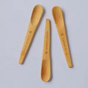 Colher de mel de madeira reutilizável, ecológica, alta qualidade, mini colher de bambu de madeira