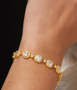 S925 Sterling <b>Silver</b> Moissanite Luxury Full‑Stone Tennis <b>Bracelet</b> Women Sparkling Banquet Party Wedding Anniversary Gift <b>Bangle</b> - Product Image 5