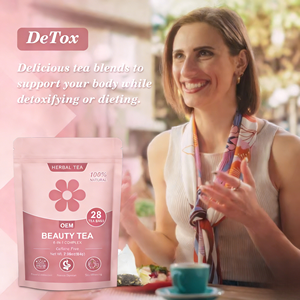 ชาบำรุงผิว OEM 28 วัน สูตร 6 in 1 สมุนไพรรวม ลิลลี่ โรเซลล์ พอริยา สารต้านอนุมูลอิสระ ช่วยให้ผิวขาว ช่วยย่อยอาหาร ปราศจากคาเฟอีน บรรจุ 28 ซอง - Product Image 4