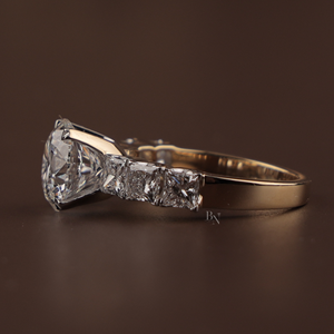 Bague de fiançailles pour femme en argent, or 10K, or 14K, or 18K, diamant de laboratoire de 4,8 carats, bijoux de mariée - Product Image 3
