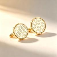 Boutons de manchette minimalistes à motif hexagonal plaqués or, bijoux de chemise pour homme, cadeau d'affaires pour cadre, vente en gros