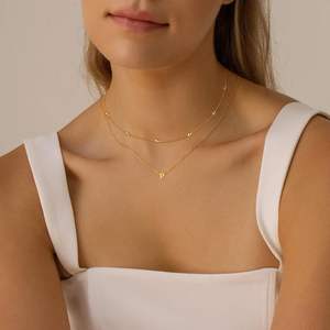 Collar de Acero Inoxidable Chapado en Oro Simple, Gargantilla Inicial en Capas, Collares para <span class=keywords><strong>Mi</strong></span> <span class=keywords><strong>Hija</strong></span>, con Letras de - Product Image 6