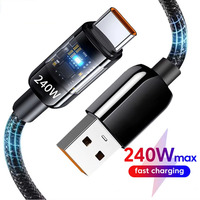Câble de charge rapide USB vers USB Type C 240W 6A en gros du fabricant pour Xiaomi LED Lights Câble USB de transfert de données à charge rapide