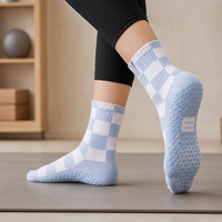 Chaussettes de sport en coton de haute qualité pour équipes, antidérapantes, avec logo personnalisé, pour yoga et pilates, pour femmes