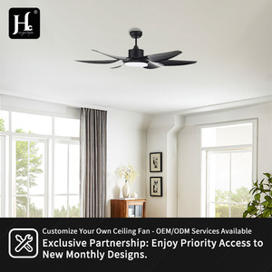 Ventilateur de plafond super puissant de 60 pouces, style nordique simple, télécommande, 6 pales, source de lumière LED, profil bas, moderne, vente chaude - Product Image 6