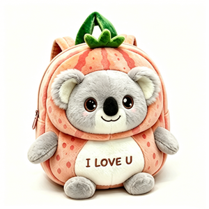 Custom Koala plush <b>backpack</b>, Strawberry koala kids <b>backpack</b>, Cute animal plush <b>backpack</b> ,<b>Toddler</b> koala stuffed <b>backpack</b> - Product Image 1