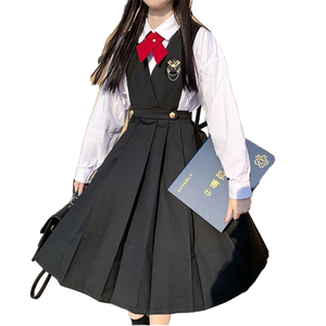Uniformes Escolares Estilo Preppy para Niñas, Falda con Tirantes de Poliéster, Falda Plisada - Product Image 1