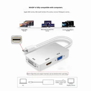 Adaptateur Mini DisplayPort vers HDTV VGA DVI pour iMac MacBook Pro <span class=keywords><strong>Mac</strong></span> Mini Sortie d'écran Connexion Station d'accueil 3 en 1 Ordinateur portable - Product Image 3