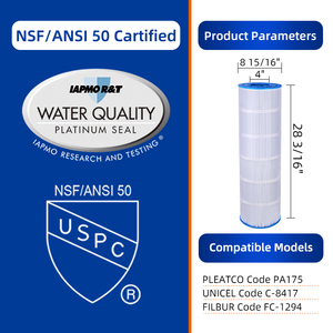 Huishoudelijke Zwembadfilterpatroon Met Boven-En Onderkant 4 "Open - Product Image 3