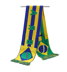 Écharpe de supporter de football tricotée sur mesure, drapeau du Brésil, écharpe de supporter de football, écharpe de sport d'hiver pour équipe - Product Image 1