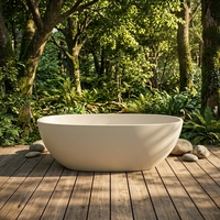 Baignoire autoportante en surface solide durable KKR, baignoire en pierre artificielle