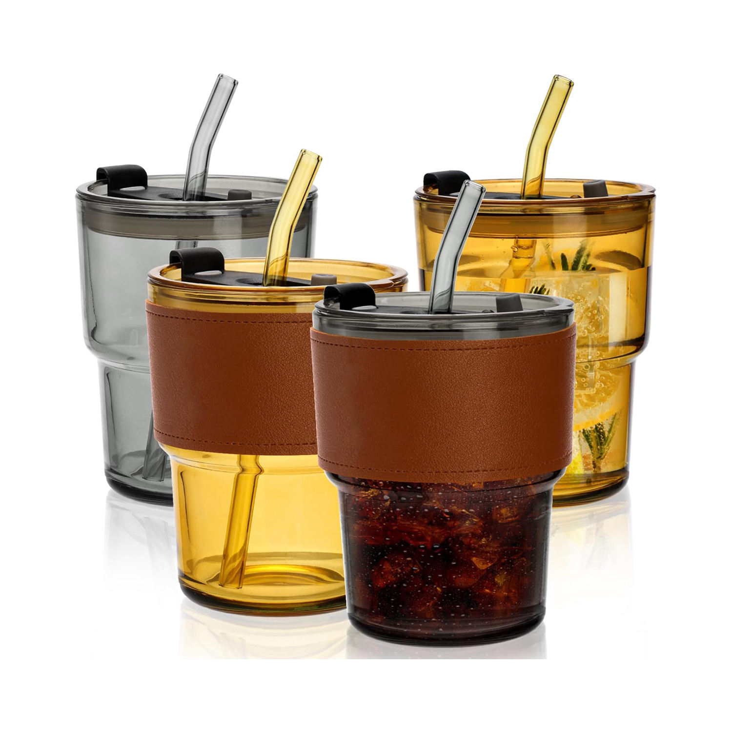 SMOKE GRAY + COVER + straw + เคสหนัง