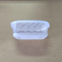 Conteneur de stockage alimentaire ovale profond transparent jetable de 1220 ml en PP de qualité alimentaire avec couvercle gaufré pour nouilles, sushis, hamburgers, pain