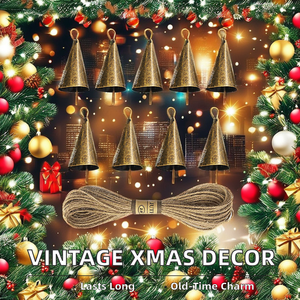 Hete Verkoop Retro Diy Aan De Muur Gemonteerde Kerstboom Decoraties Uv Ijzeren Touw Kegel Rechte Rand Bell Bruiloft Sfeer Hanger - Product Image 3