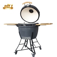 SEB KAMADO Four en argile de 24 pouces pour cuisine extérieure de grande taille, Keramikgrill, barbecue au charbon de bois, barbecue en céramique, Kamado mexicain Bono Grande