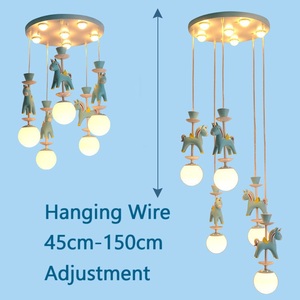 Rose et Bleu Trojan LED Plafonnier 1 Tête 3 Têtes 5 Têtes E14 Trois Couleurs Dimmable Suspension Chambre D'enfant Lustre - Product Image 5