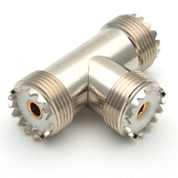Connecteur adaptateur talkie-walkie en forme de T cuivre UHF SL16 PL259 femelle laiton prise micro-ondes prise ROHS 5 Mm Jack Sj2-25406x Smt RY